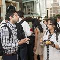 Two students talk